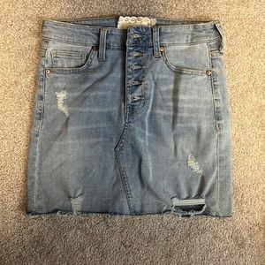 Denim form fitting skirt